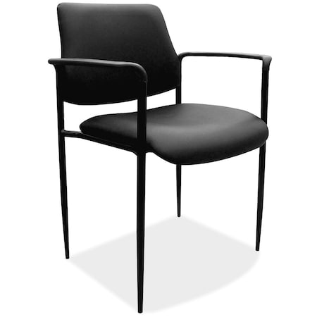Officesource Levy Collection Guest Stack Chair with Arms and Black Frame 1022VBK